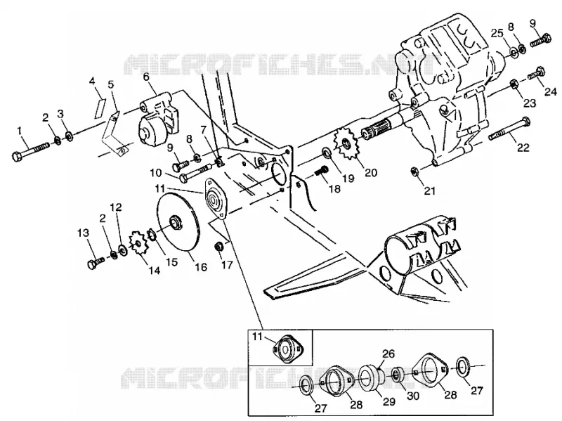 PONT/FREIN AND COUVERCLE DE CHAINEE MOUNTING XPLORER 400L W98CC38C (4945414541C005)