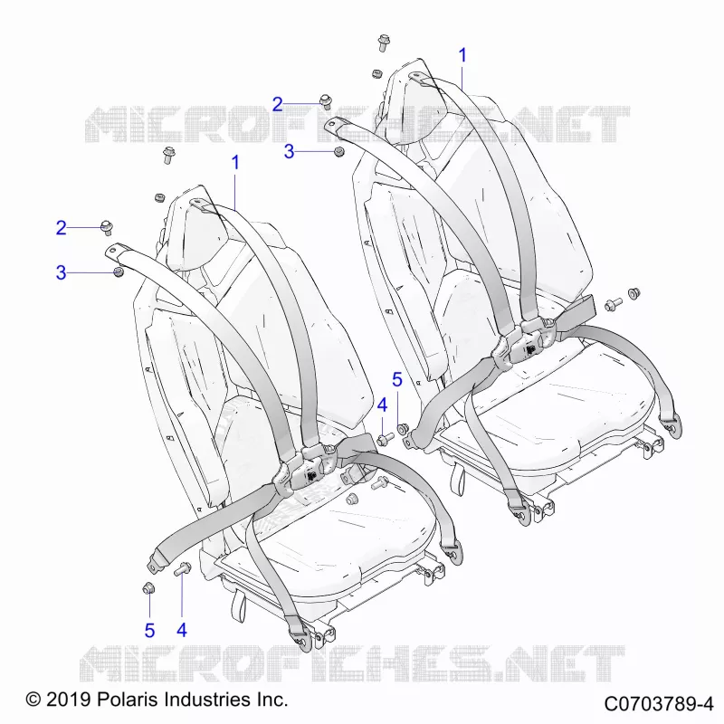 SIEGE BELT MOUNTING, REAR, PREMIUM/DELUXE