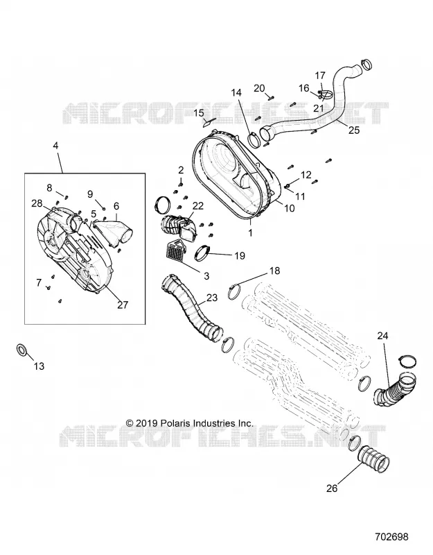 DRIVE TRAIN, COUVERCLE D'EMBRAYAGE AND DUCTING
