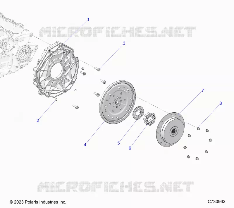 ENGINE, TRANSMISSION ADAPTOR AND FLEX PLATE 