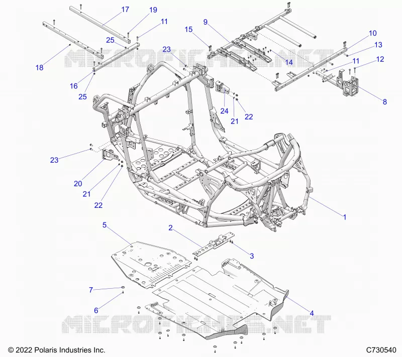 CHASSIS, MAIN FRAME AND SKID PLATES