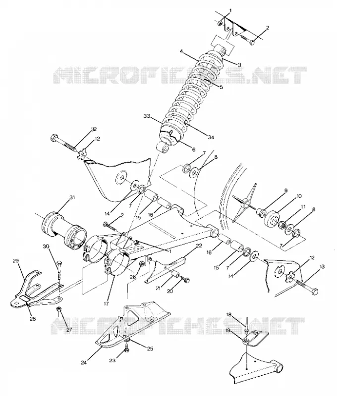 SWING ARM WELDMENT AND AMORTISSEUR ARRIERE ASSEMBLY (4917731773025A)