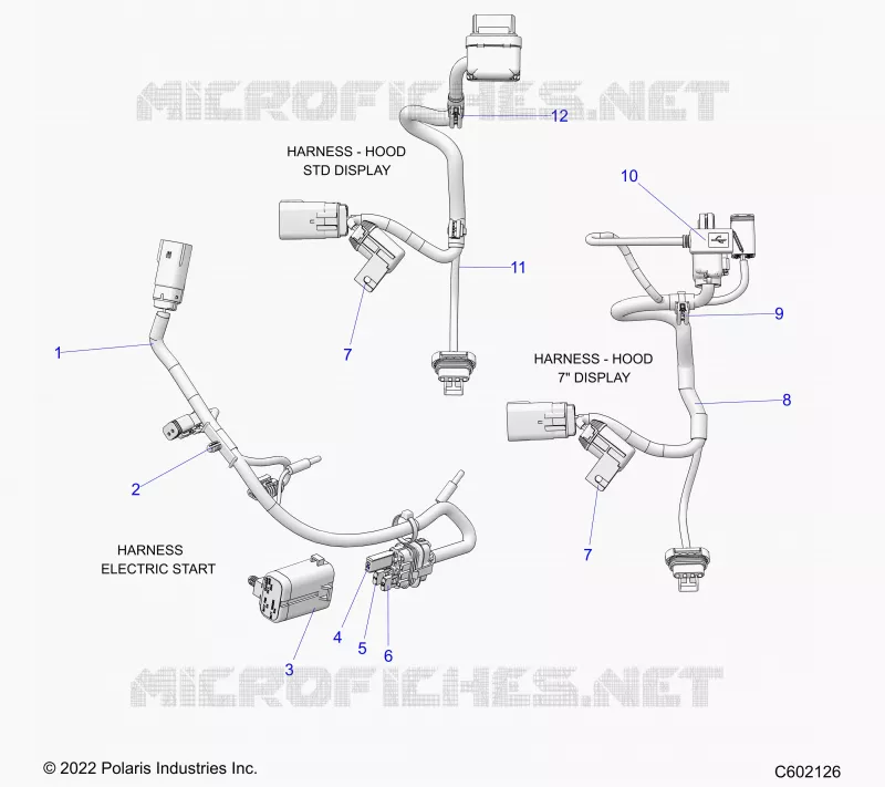 ELECTRICITE, WIRE HARNESS, HOOD, ELECTRIC START