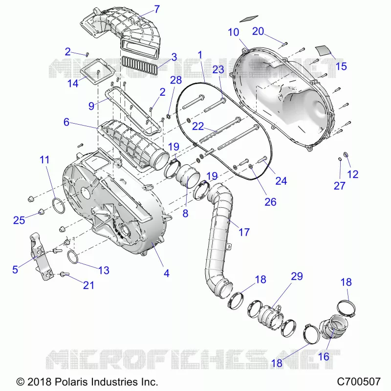 DRIVE TRAIN, COUVERCLE D'EMBRAYAGE AND DUCTING