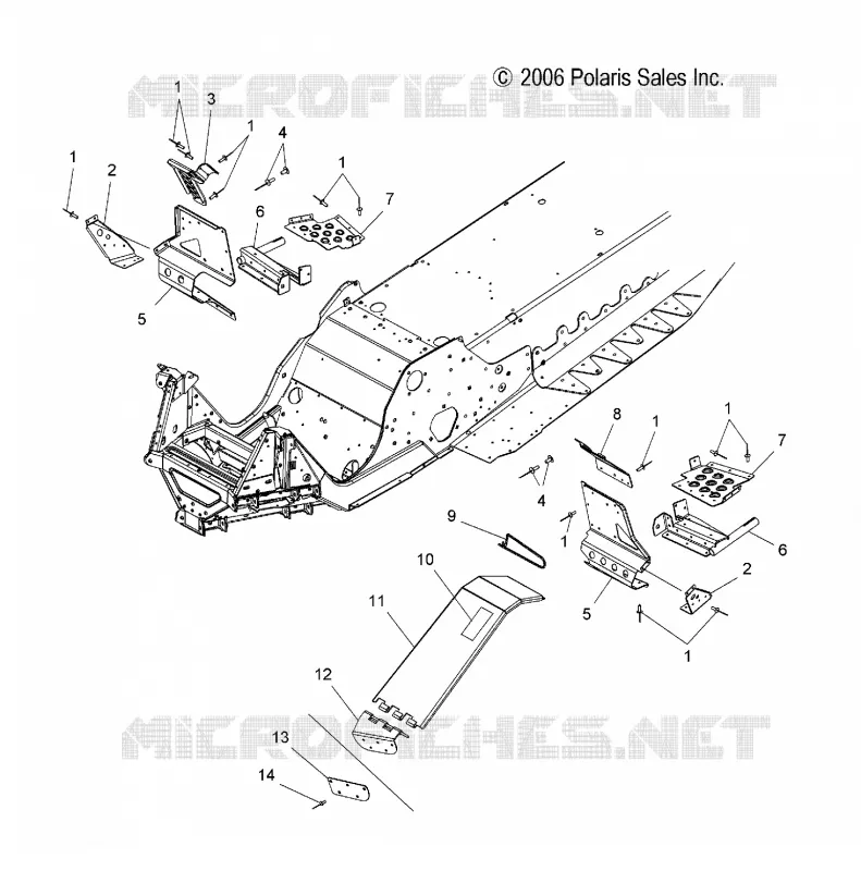 CHASSIS, REPOSE PIED ASM. AND PROTECTION D'EMBRAYAGE