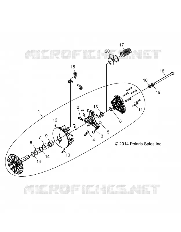 SYSTEME DE TRANSMISSION, PRIMARY CLUTCH -Z18VAS87CM (49RGRCLUTCHDRV1323181)
