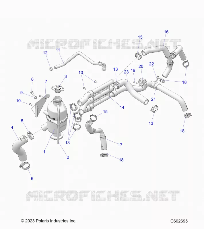 ENGINE, VASE D'EXPANSION AND HOSES