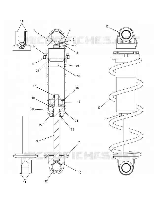 SUSPENSION, AMORTISSEUR AVANT TRACK (CLEAR COIL OVER)