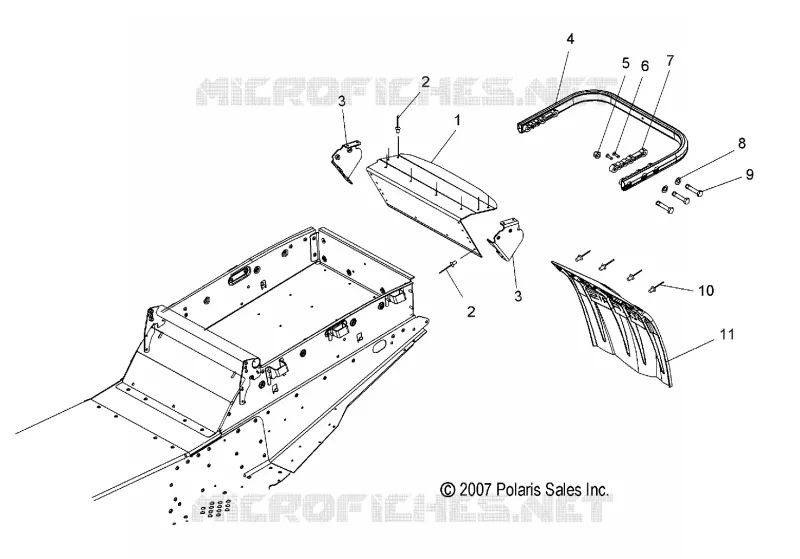 CHASSIS REAR PARE CHOCS, HITCH AND SNOW FLAP