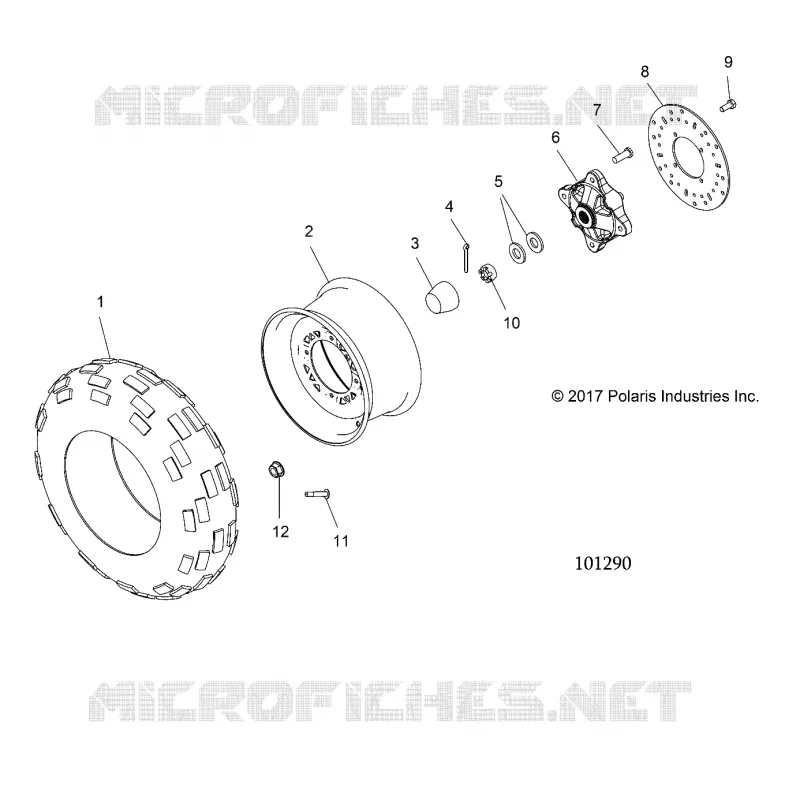 ROUES, FRONT TIRE AND BRAKE DISC
