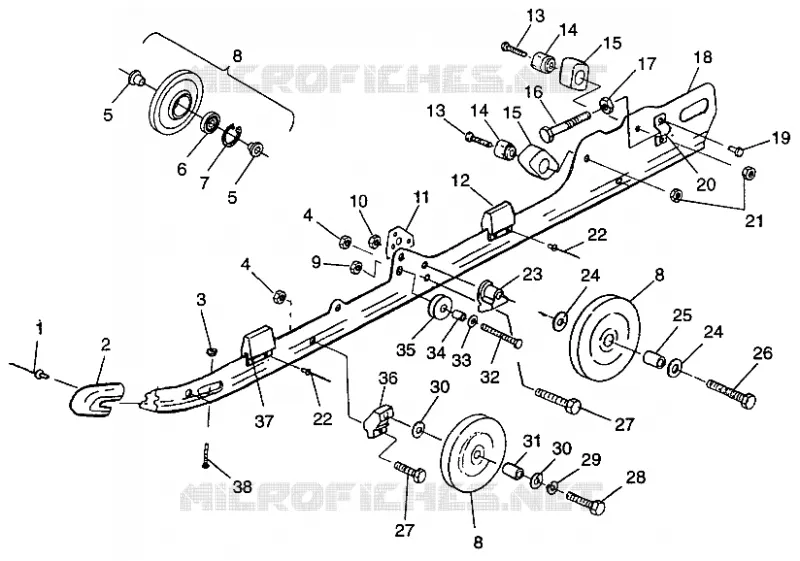 FIXATION RAIL (SUSPENSION) 600 XCR 0975677, 600 XCR SE H975677 and EUROPEAN (4937963796B012)