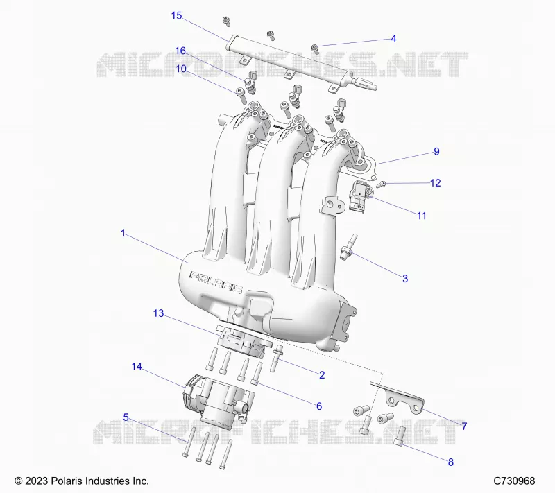 ENGINE, INTAKE MANIFOLD, CORPS DE PAPILON, FUEL RAIL
