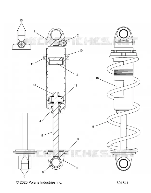 SUSPENSION, AMORTISSEUR AVANT TRACK MONOTUBE