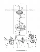 ENGINE, STATOR COVER AND VOLANT MOTEUR