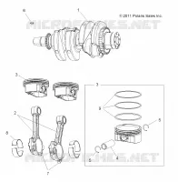ENGINE, VILEBREQUIN AND PISTON
