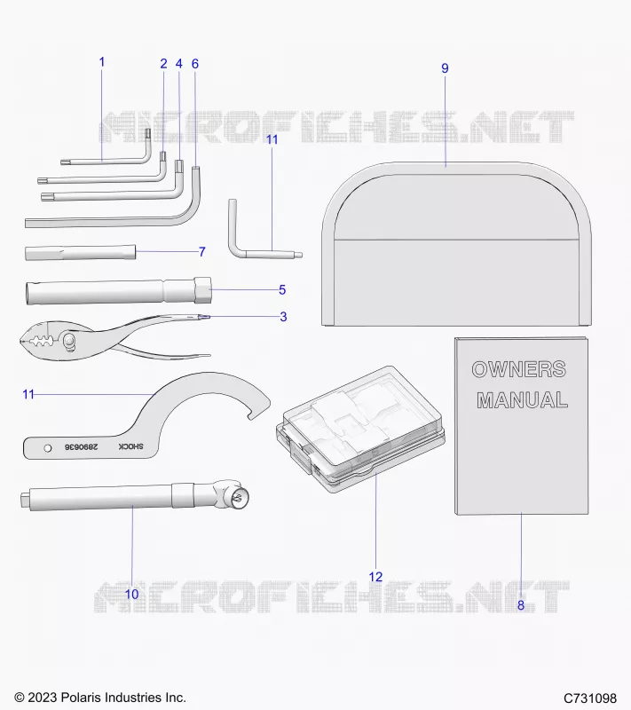 REFERENCE, MANUEL DU PROPRIETAIRE AND TOOL KIT