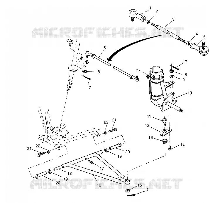 TRIANGLES DE SUSPENSIONS AVANT ET BIELLETTES DE DIRECTION Trail Blazer W957221 (4930363036B007)